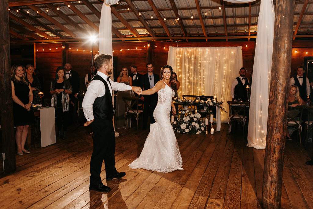 Bride and grooms first dance after wedding in GA